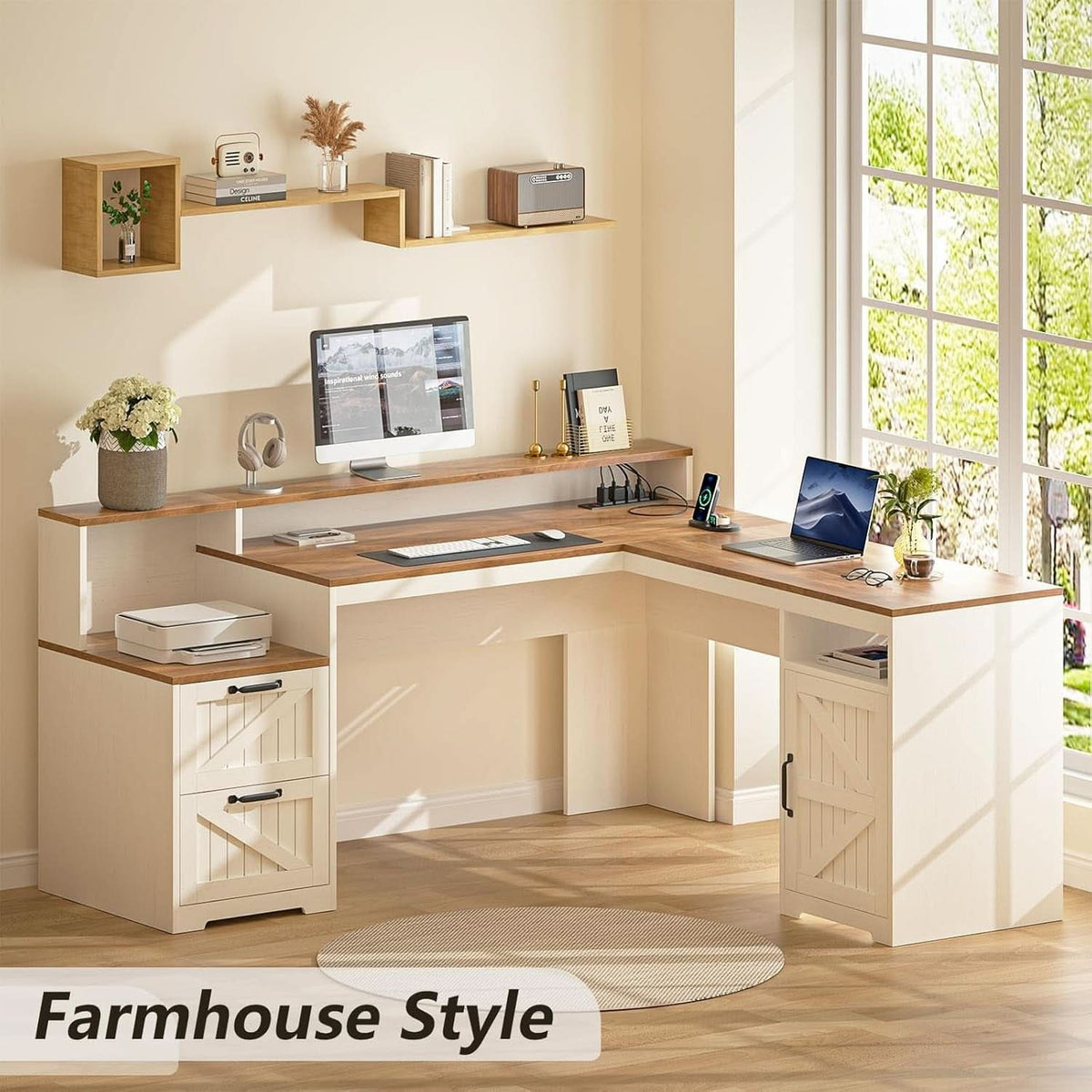 63 Inch L Shaped Desk