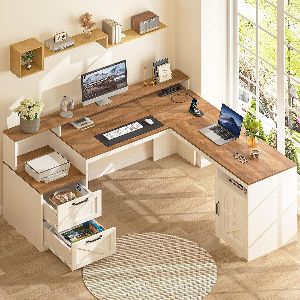 63 Inch L Shaped Desk