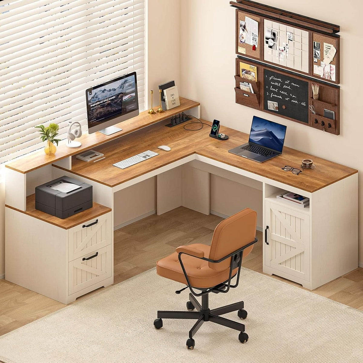 63 Inch L Shaped Desk