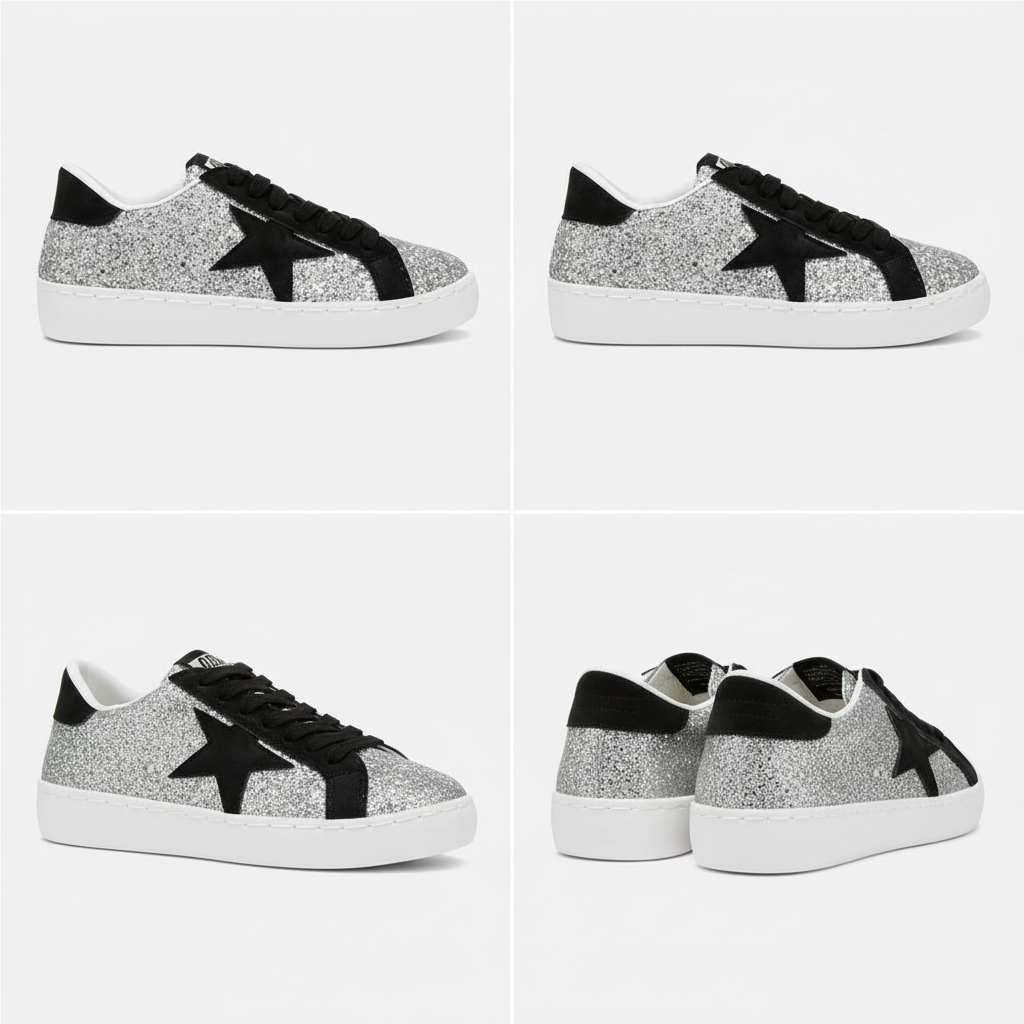 Shinding Glitter Star Chunky Sneakers